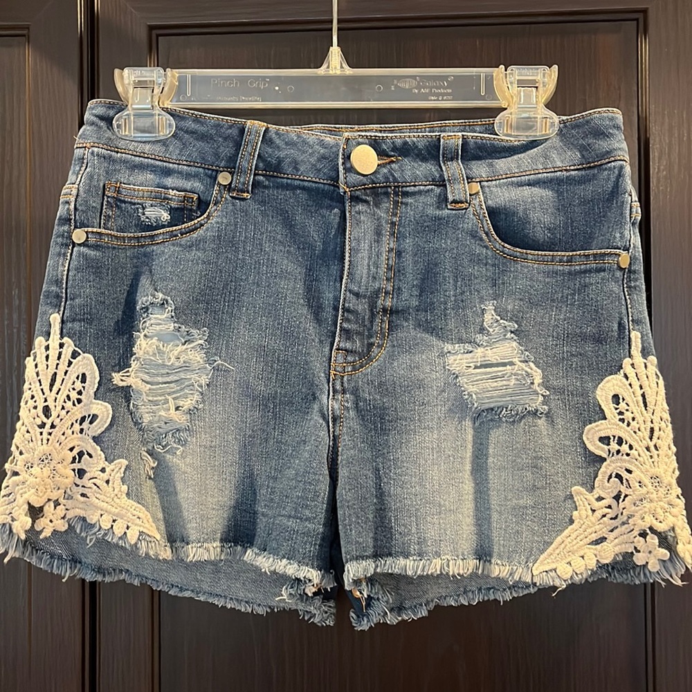 Aqua jean shorts